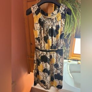 Mexx Cream Dress with Yellow and Black Floral Accents